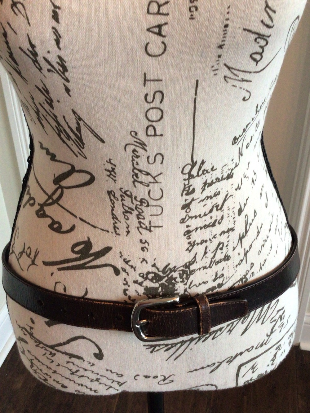 Liz Claiborne Dark Brown Leather Belt with Silver Buckle